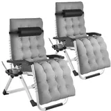 Tectake Sonnenliege klappbar, stufenlos verstellbar 2er Set