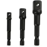 Stecknuss Adapter bit set 3 teilig 1/4" 3/8" 1/2" für Drehmomentschlüssel, bohrer set, steckschlüssel bithalter, ratsche Akkubohrer