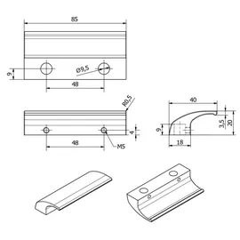 SOTech Balkontürgriff SEJA II weiß 85 x 40 x 20 mm Türgriff Terrassentürgriff