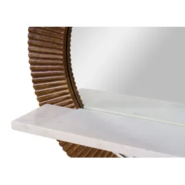 MASSIVMOEBEL24.DE Wandspiegel Mango 65 x 15 cm Braun/Weiß
