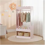 [en.casa] Vestnes Kindergarderobe 120x63x38 cm Rosa