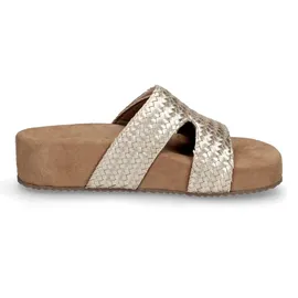 LAZAMANI Pantoletten Pantoletten Leder/Textil - Gold - 40