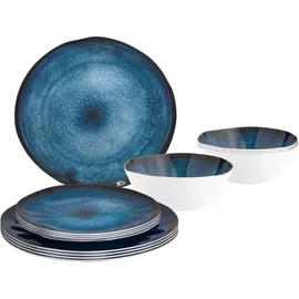 Brunner Melamin Campinggeschirr Set Midday Breeze Geschirrset, 12-teilig
