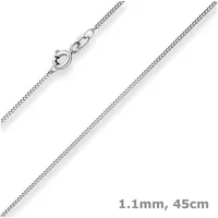Schmuck Krone Goldkette 1,1mm Panzerkette aus 585 Weißgold 45cm, Gold 585 silberfarben