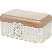 Lashuma Aufbewahrung Brot Rose 36x21 cm, Brotkiste Metall rosa,