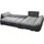 Fun Möbel Ecksofa Sofa KLEO mit Schlaffunktion Schwarz-Blau Ottomane Rechts - Schwarz