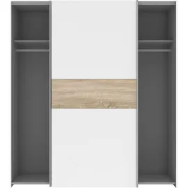 Forte Longline 170 x 190,5 x 61 cm weiß/weiß/sonoma eiche