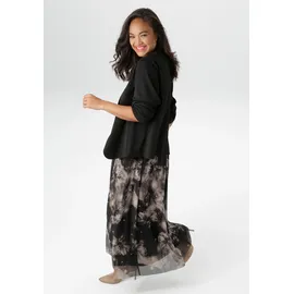 aniston plus Boleroblazer ANISTON PLUS, Damen, Gr. 44, schwarz, Web, Obermaterial: 95% Polyester, 5% Elasthan, unifarben, figurumspielend, Blazer, kurzer, verschlußloser Damen-Bolero