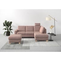 Home Affaire Ecksofa »Summer L-Form«, mit Ottomane, wahlweise mit Bettfunktion und Bettkasten, Cord-Bezug rosa