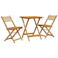 vidaXL 3-tlg. Bistro-Set Beige Polypropylen und Massivholz