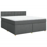 vidaXL Boxspringbett 180 x 200 cm Dunkelgrau