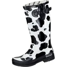 Bockstiegel Regenstiefel KUH schwarz/weiß Gr. 40