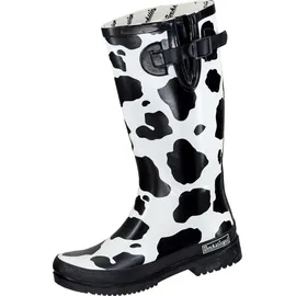 Bockstiegel Regenstiefel KUH schwarz/weiß Gr. 40