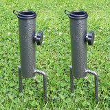 Land-Haus-Shop Rasendorn Sonnenschirmhalter/Schirm Halter/Metall/Wäschespinne Halter/Standfuß/Masthalter, Erdspieß Bodenhülse, verzinktes Stahlblech
