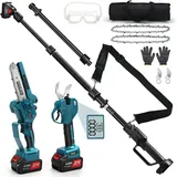 4-in-1 Akku-teleskop-minikettensäge Mit 2 X 4-ah-akkus, 55-mm-elektro-astschere, Astsäge, Maximale Reichweite Bis Zu 4,1 M, Bürstenloser Motor Für Makita 18 V