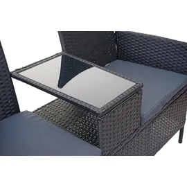 Mendler HWC-E24 132 x 55 x 84 cm schwarz/dunkelgrau inkl. Tisch