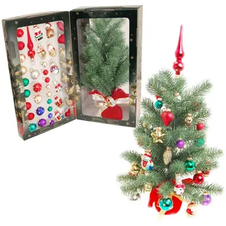 Krebs Glas Lauscha Weihnachtsbaum mit Ornamenten 40-tlg. 45cm