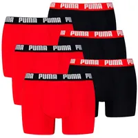 Puma Everyday Basic Boxershorts Schwarz/Rot XL 6er Pack