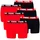 Puma Everyday Basic Boxershorts Schwarz/Rot XL 6er Pack