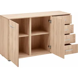 Priess Kombikommode Barcelona 123 x 71 x 38 cm Beige / Braun