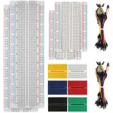 Xiatiaosann 140-teiliges Breadboard kit, mit 2 Stk. 830 Verbindungspunkten Steckbrett & 2 Stk. 400 Verbindungspunkten Steckbrett & 6 Stk. 170 Verbindungspunkten & 130 Stk. Überbrückungsdrähte
