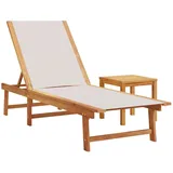 vidaXL Sonnenliege mit Tisch 71 x 34 x 40 cm Braun