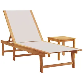 vidaXL Sonnenliege mit Tisch 71 x 34 x 40 cm Braun