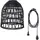 MARELIDA BELL Lampenschirm Rattanstil outdoor mit E27 Fassung H: 33cm schwarz