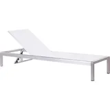 Beliani Fossato Gartenliege 198 x 64 x 29 cm Weiß/Silber