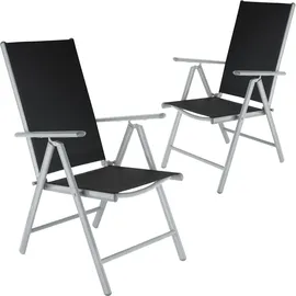 Tectake Gartenstuhl Marilena 67 x 56 x 105 cm silber 2 St.