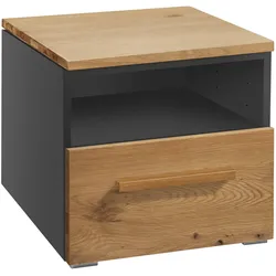 Hasena Accessoires Onia Nachttisch Massivholz 45x50x41 cm - montiert - Anthrazit/Braun