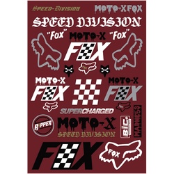 FOX Czar Track Pack Stickers, rood, Eén maat