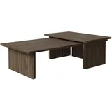 Selsey Couchtisch Wohnzimmertisch Set 2 Stück Beistelltisch Kaffeetisch Rechteckig Sofatisch 140x90 90x55 cm Wisconsin Walnuss Usalo