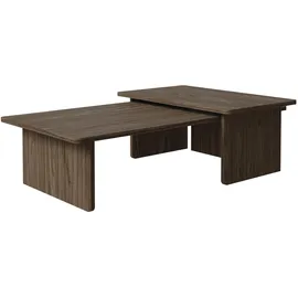 Selsey Couchtisch Wohnzimmertisch Set 2 Stück Beistelltisch Kaffeetisch Rechteckig Sofatisch 140x90 90x55 cm Wisconsin Walnuss Usalo