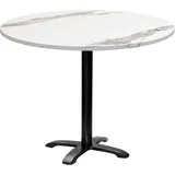 Runder Tisch Ø 110 cm – Modell Bazila aus weißem Marmor - Weiß