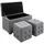 Homcom 3 tlg. Sitzbank mit Stauraum und 2 Sitzhocker Faltbar Hellgrau 75 x 40 x 42 cm