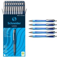 Schneider Loox Kugelschreiber 20er Packung blau & 132503 Slider Rave XB Kugelschreiber 5 Stück, Schreibfarbe: blau