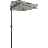 Sonnenschirm Gartenschirm Sonnenschutz Halbrund Grau Ø/Breite 300X156 Cm