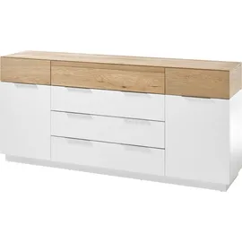 MCA Furniture MCA Sideboard »Dubai«, weiß Matt mit Absetzungen in Eiche
