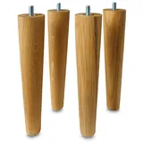 Omformo Möbelfuß Möbelfüße Upp in Eiche Massivholz, (Set, 4-St., 4), für alle gängigen Möbelstücke und Sofas mit M8 Gewinde braun Ø 4.5 cm x 20 cm