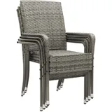 Polyrattan Gartenstühle Yoro - Grau-meliert