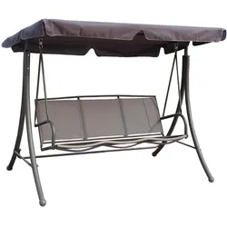 Garten Hollywood Schaukel Veranda Textilene schwarz Stahl Terrasse Polyester