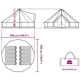 vidaXL Tipi Familienzelt 10 Personen Grün