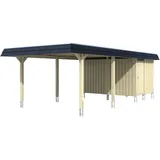 SKANHOLZ Carport Wendland 4,09 x 8,70 m nussbaum inkl. Abstellraum