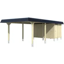 SKANHOLZ Carport Wendland 4,09 x 8,70 m nussbaum inkl. Abstellraum