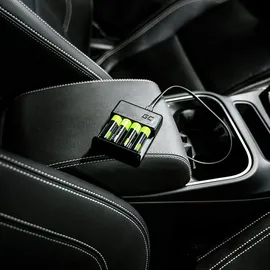 Green Cell VitalCharger Batterieladegerät Ladegerät + 4X AAA 800mAh für NI-MH AA AAA R6 R03 Mignon Akku. Mit Micro USB USB-C. 4-Kanal-Ladesystem - lädt ab 1 bis 4 AA oder AAA, LED-Signalisierung