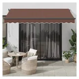 vidaXL Markise Manuell mit LED Braun 350x250 cm - Braun