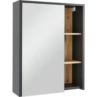 Vicco Badspiegelschrank Viola, Grau/Artisan, 60 x 75 cm mit