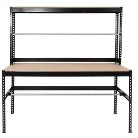 MCW Arbeitstisch Holz/Stahl 183x183x90cm schwarz