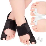 HALUTO 2in1 SET Hallux Valgus Korrektur - Hallux Valgus Schiene - Zehenspreizer Hallux Valgus mit Ballenschutz - Zehenschutz Zehentrenner